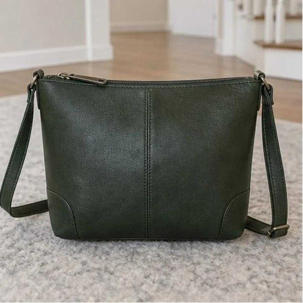 Espresso Pebbled Crossbody Bag